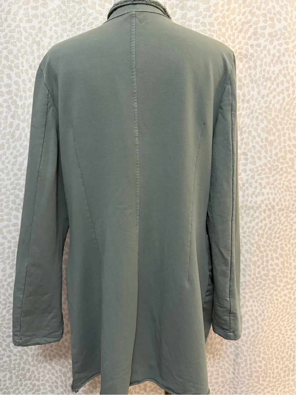 Olive Military-Style Long Jacket